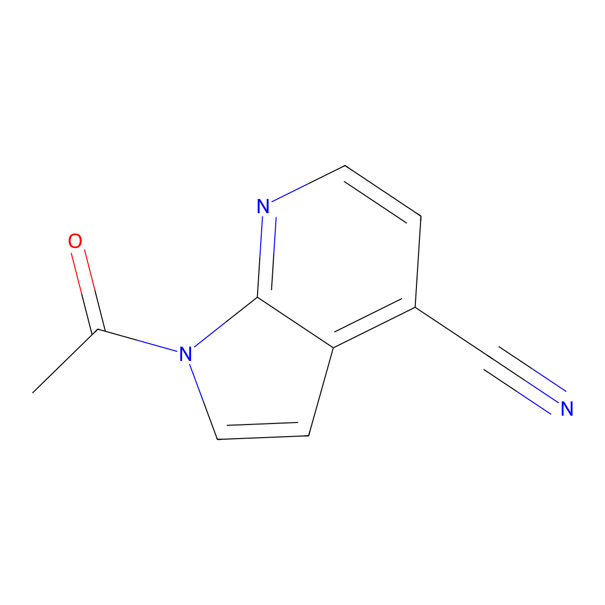 1-Acetyl-1H-pyrrolo[2,3-b]pyridine-4-carbonitrile molecular structure, CAS 618446-36-9