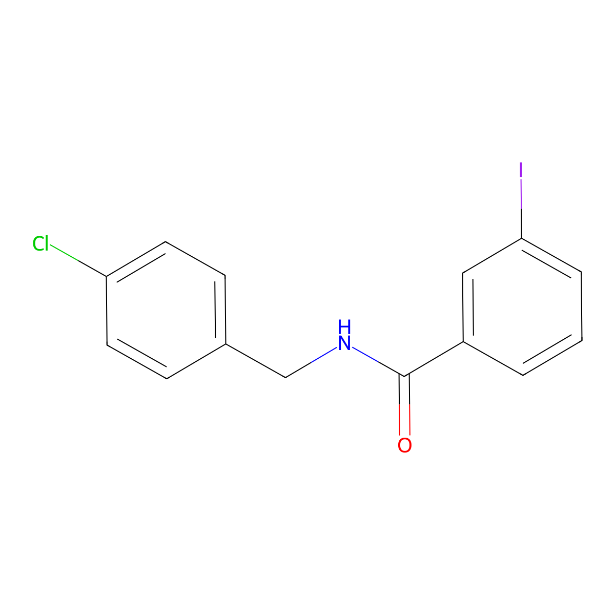 N-[(4-chlorophenyl)methyl]-3-iodobenzamide molecular structure, CAS 6185-10-0
