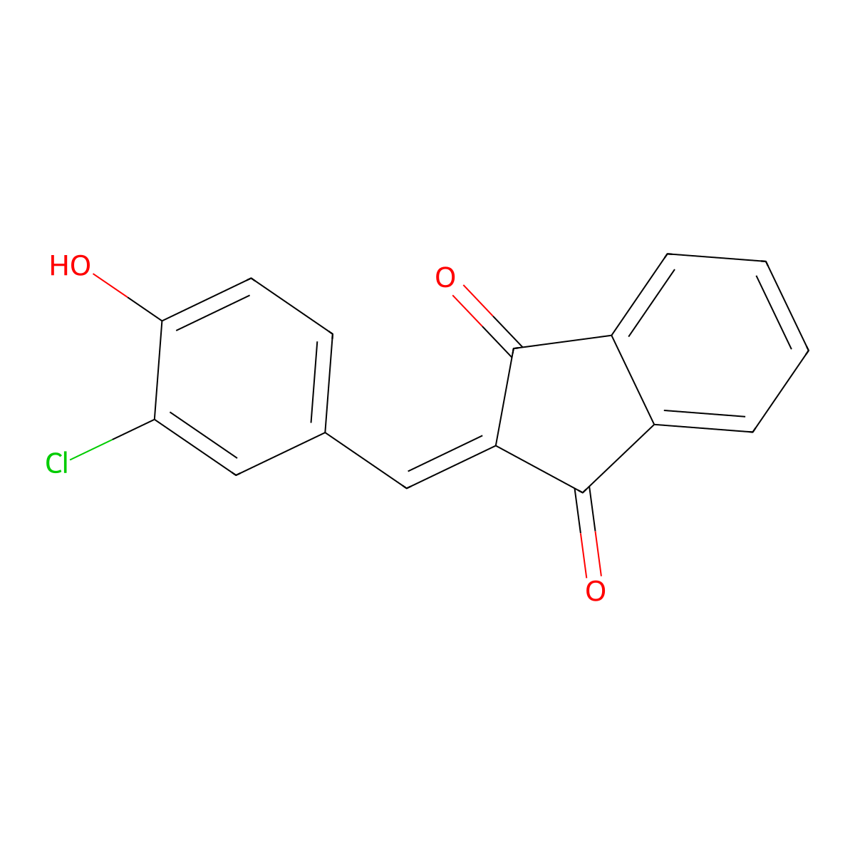 2-(3-Chloro-4-hydroxybenzylidene)-1h-indene-1,3(2h)-dione molecular structure, CAS 6185-65-5