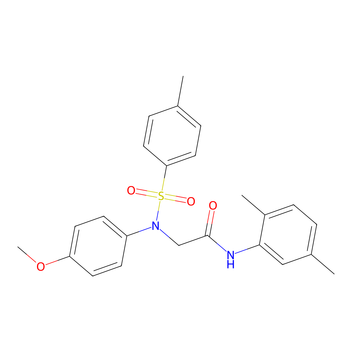 N-(2,5-dimethylphenyl)-2-(4-methoxy-N-(4-methylphenyl)sulfonylanilino)acetamide molecular structure, CAS 6185-82-6