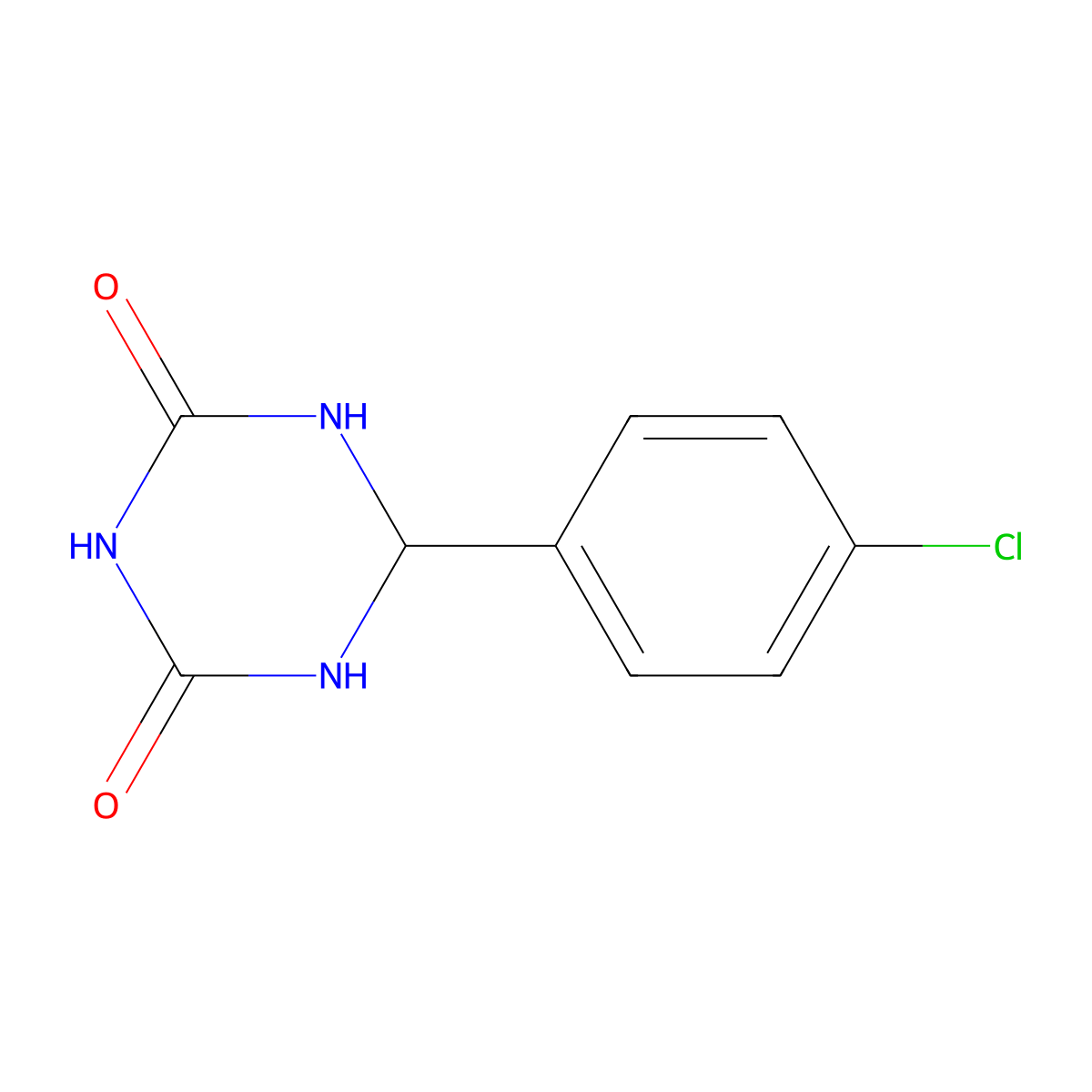 6-(4-Chlorophenyl)-1,3,5-triazinane-2,4-dione molecular structure, CAS 61851-92-1