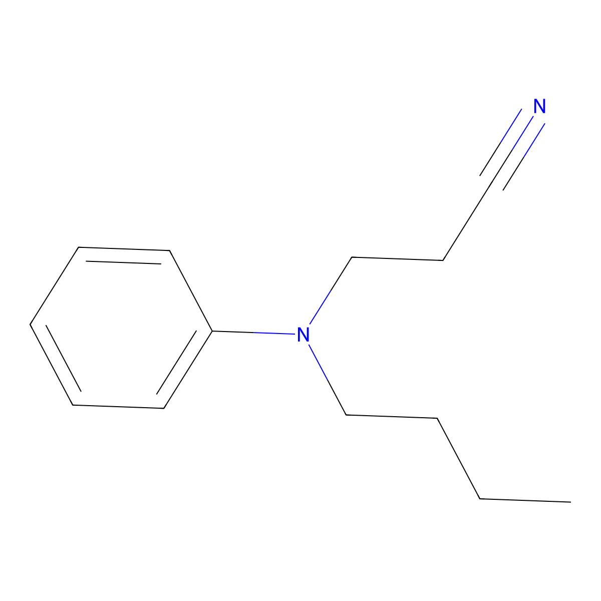 3-(Butylphenylamino)propanenitrile molecular structure, CAS 61852-40-2