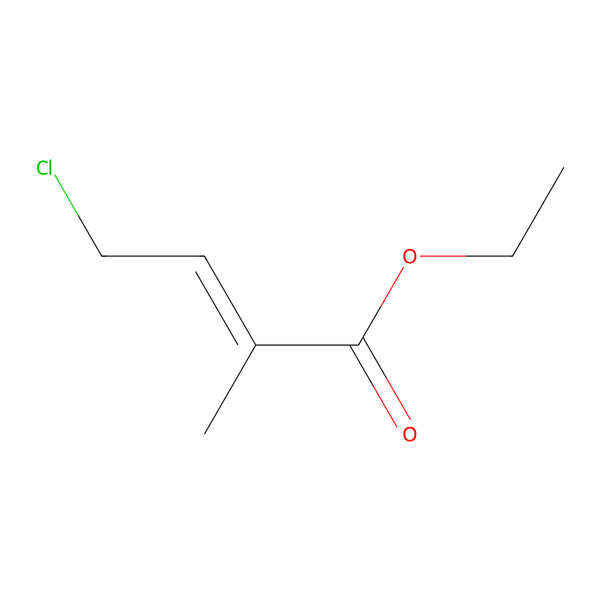 Ethyl 4-chloro-2-methylbut-2-enoate molecular structure, CAS 61853-22-3