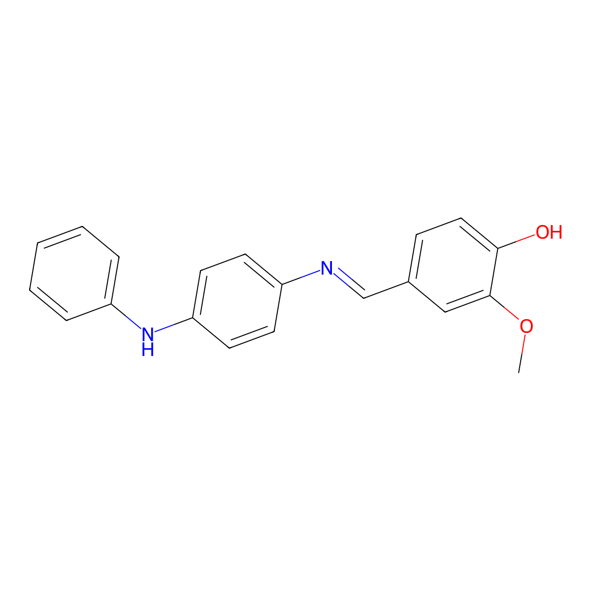 2-methoxy-4-[(E)-{[4-(phenylamino)phenyl]imino}methyl]phenol molecular structure, CAS 61853-69-8