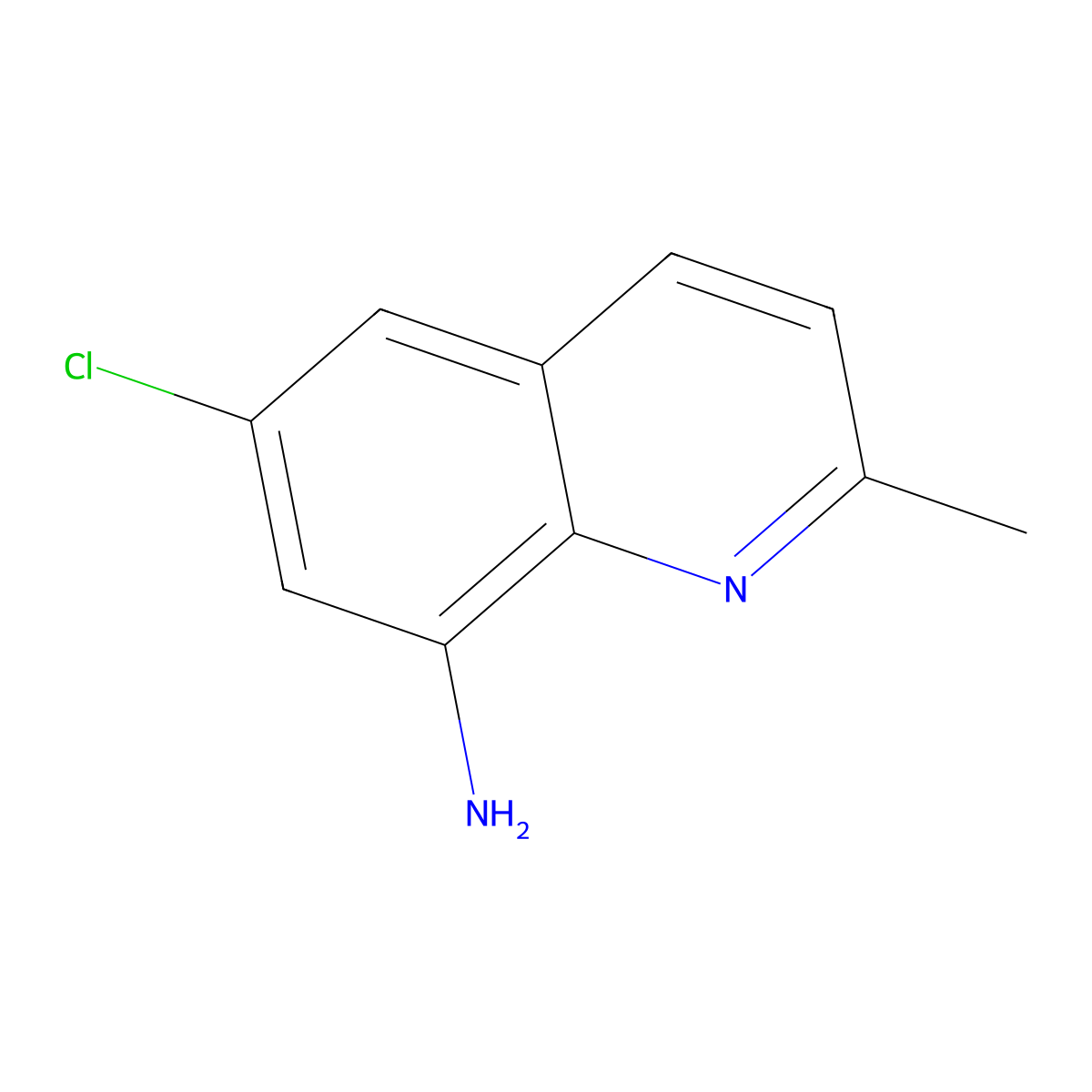 6-Chloro-2-methylquinolin-8-amine molecular structure, CAS 61854-63-5