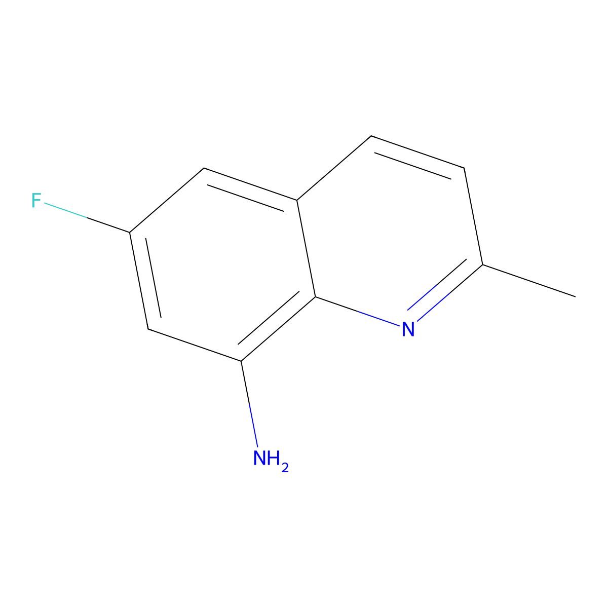 6-Fluoro-2-methylquinolin-8-amine molecular structure, CAS 61854-64-6