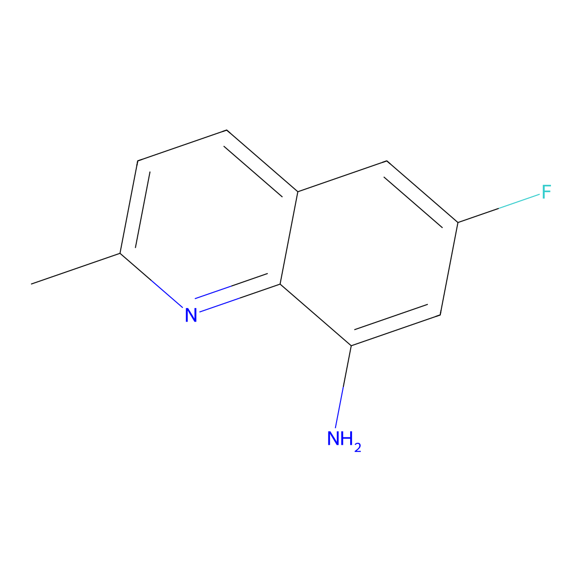 6-Fluoro-2-methylquinolin-8-amine molecular structure, CAS 61854-64-6