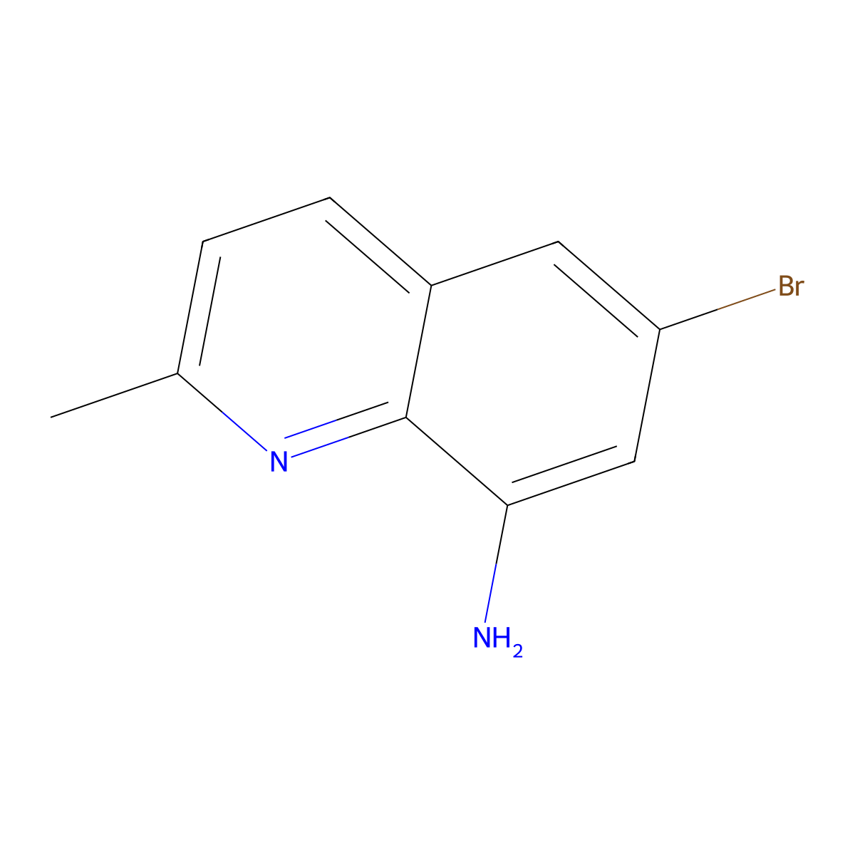 6-Bromo-2-methylquinolin-8-amine molecular structure, CAS 61854-65-7