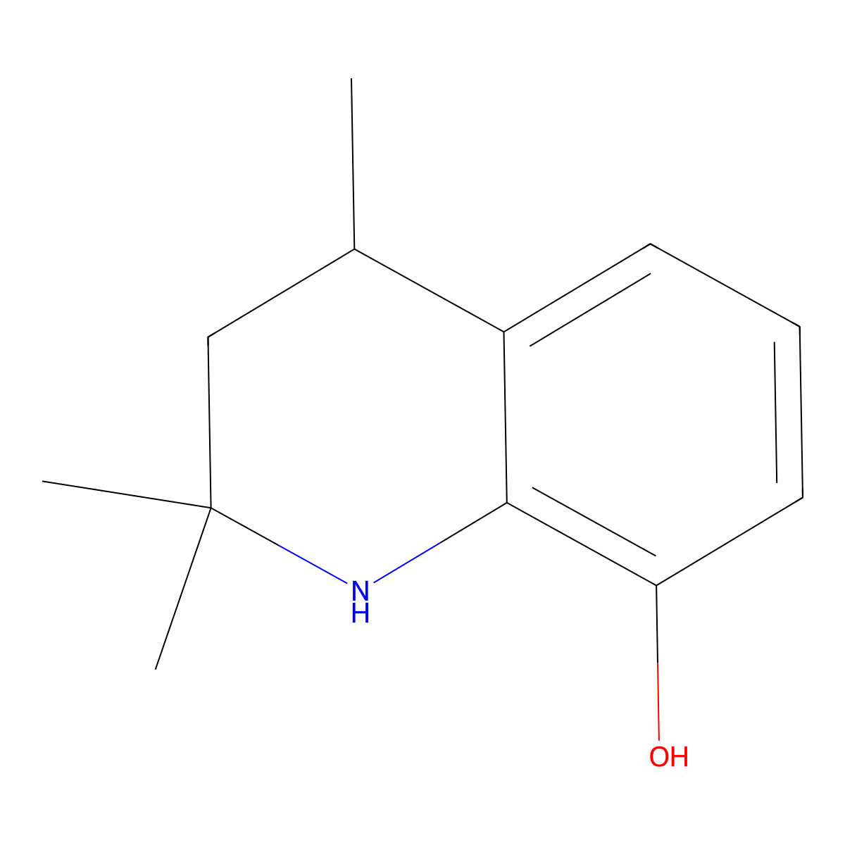 2,2,4-Trimethyl-1,2,3,4-tetrahydroquinolin-8-ol molecular structure, CAS 61855-47-8