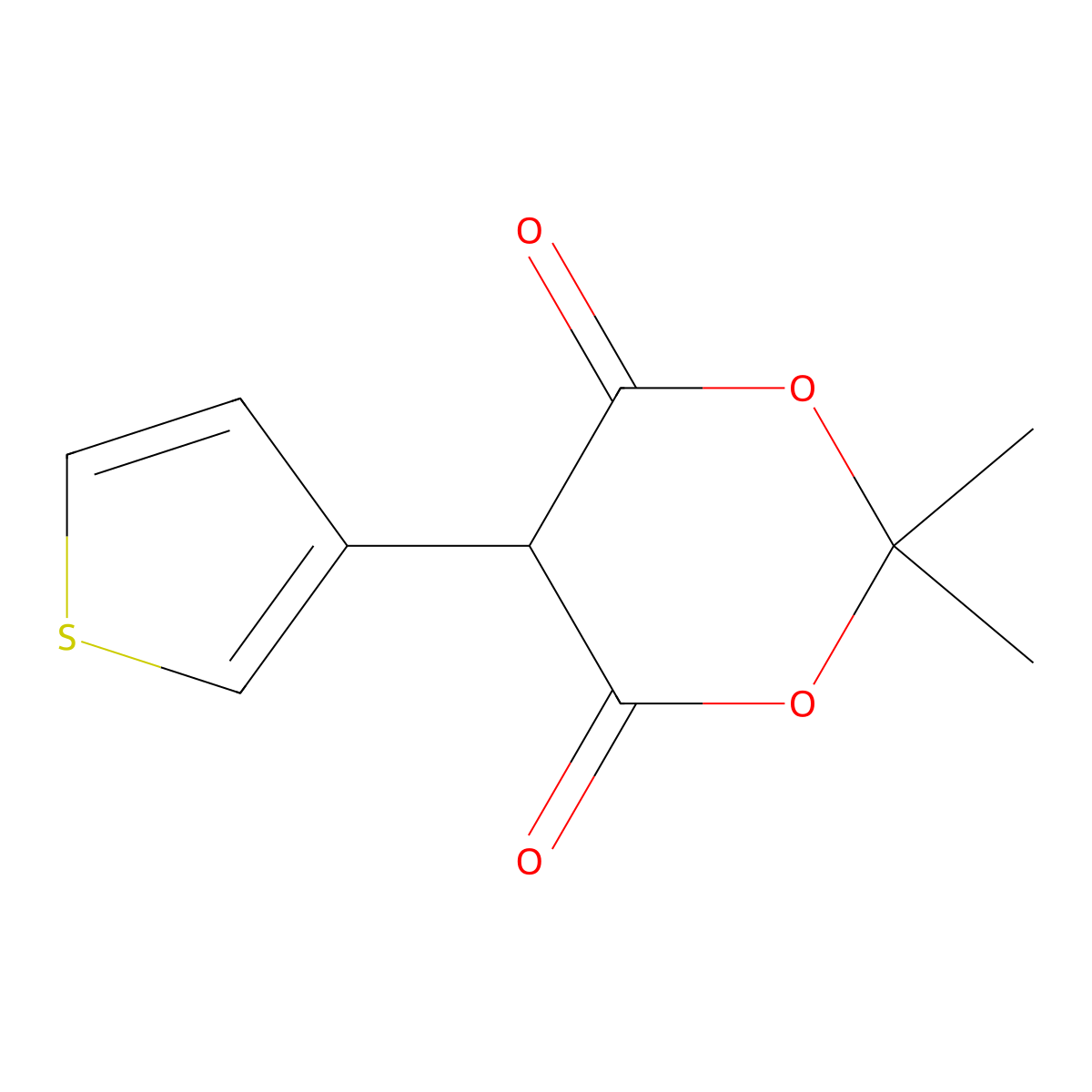 2,2-Dimethyl-5-(3-thienyl)-1,3-dioxane-4,6-dione molecular structure, CAS 61857-83-8