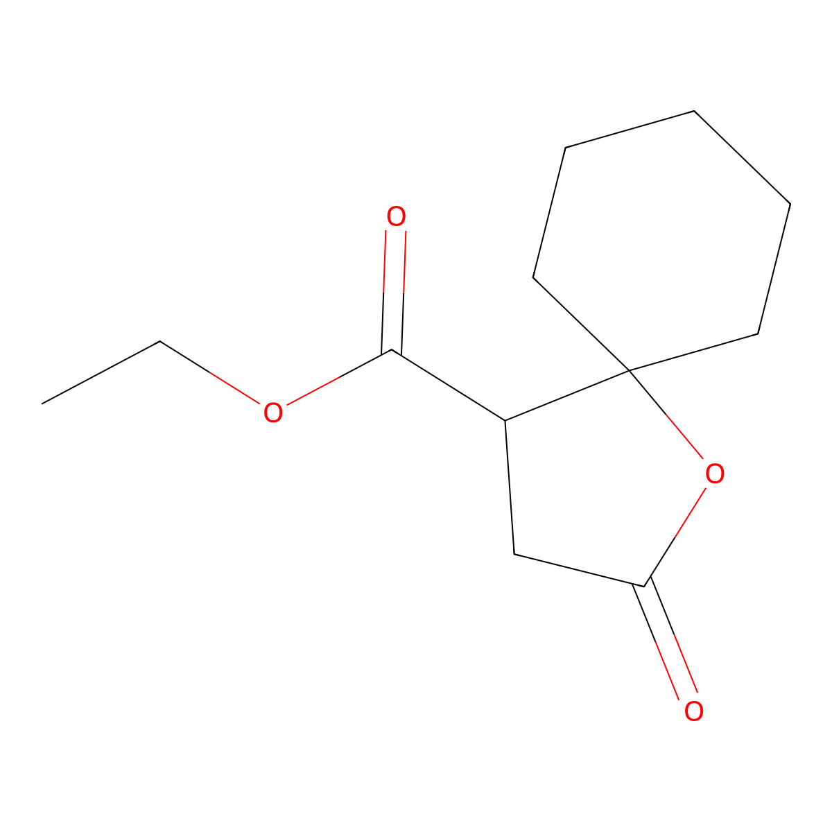 2-Oxo-1-oxa-spiro[4.5]decane-4-carboxylic acid ethyl ester molecular structure, CAS 61858-03-5