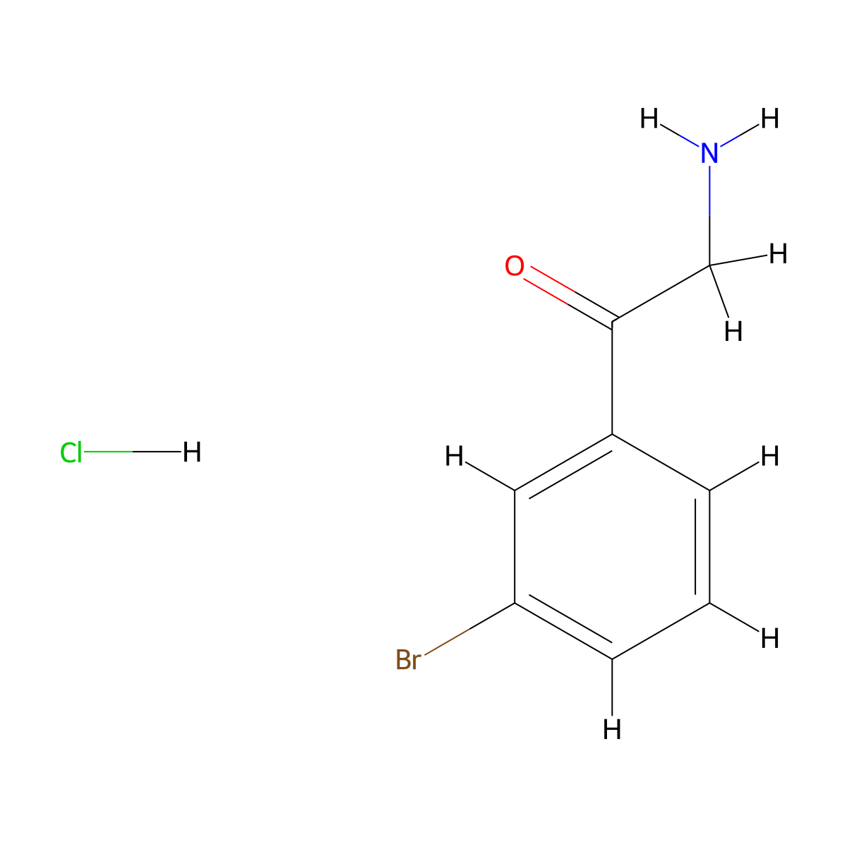 2-Amino-1-(3-bromophenyl)ethanone hydrochloride molecular structure, CAS 61858-39-7