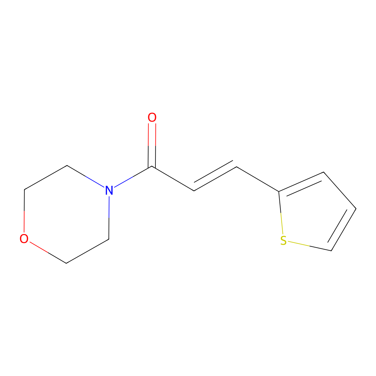 Morpholine, 4-[1-oxo-3-(2-thienyl)-2-propenyl]- molecular structure, CAS 61859-30-1