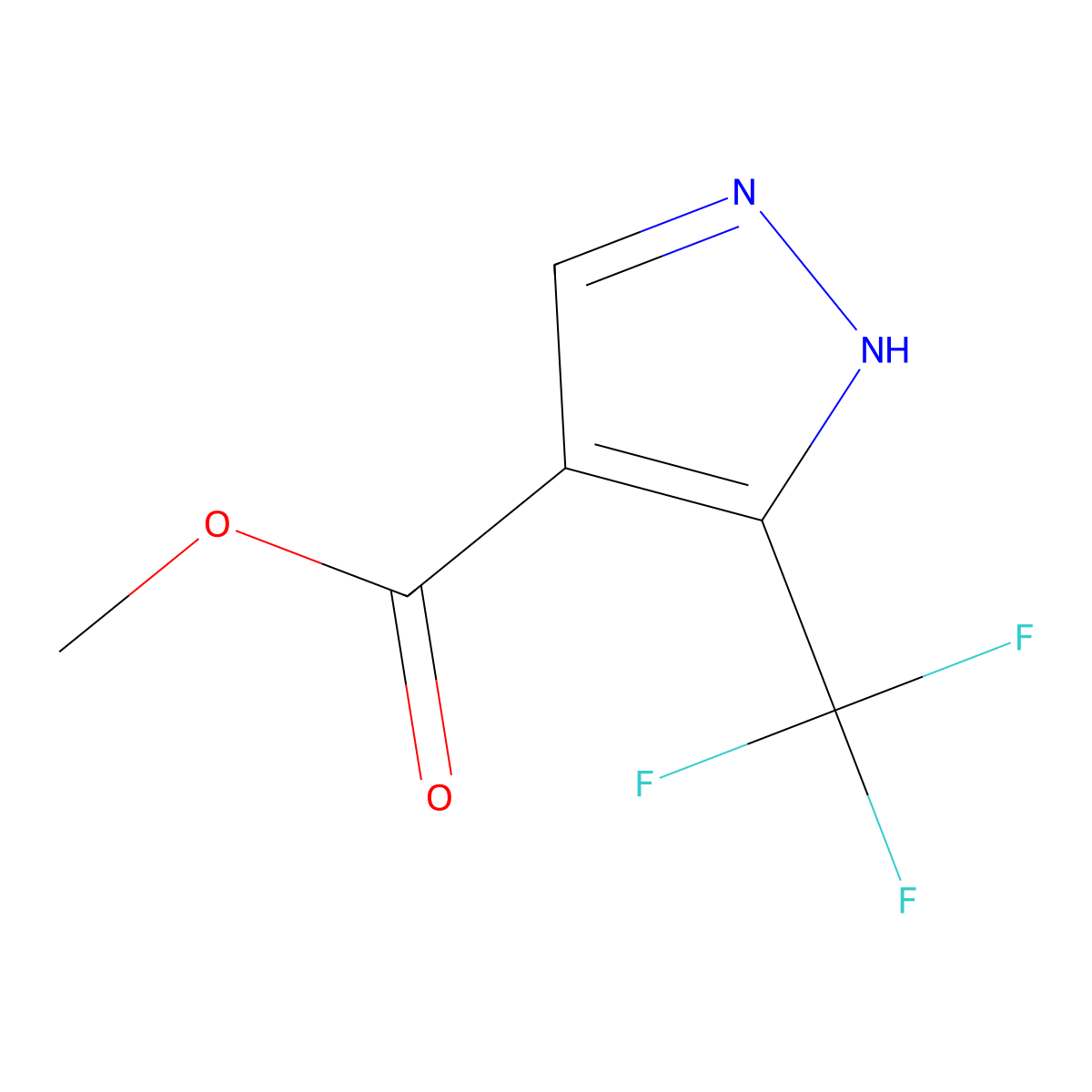 Methyl 3-(trifluoromethyl)-1H-pyrazole-4-carboxylate molecular structure, CAS 61859-96-9
