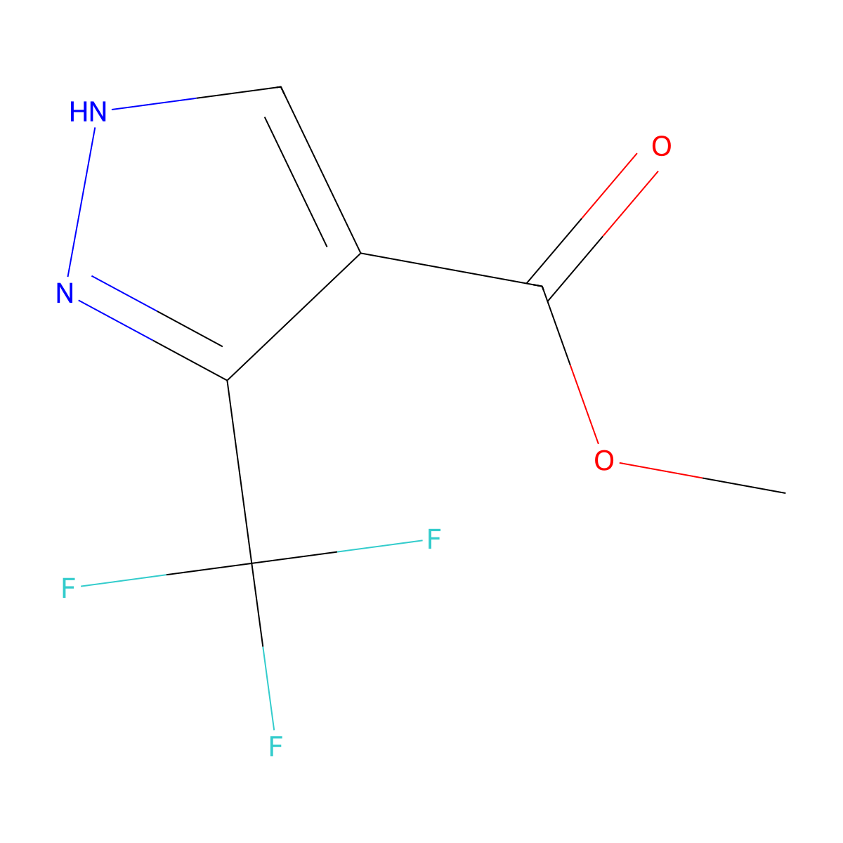 Methyl 3-(trifluoromethyl)-1H-pyrazole-4-carboxylate molecular structure, CAS 61859-96-9