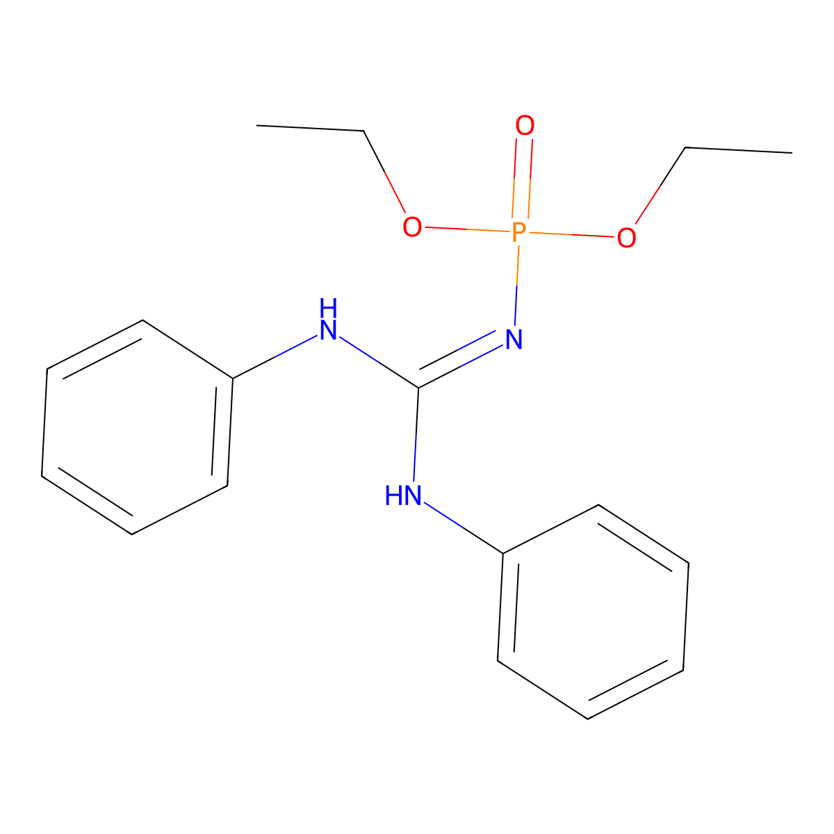 Diethyl N-(dianilinomethylidene)phosphoramidate molecular structure, CAS 6186-04-5