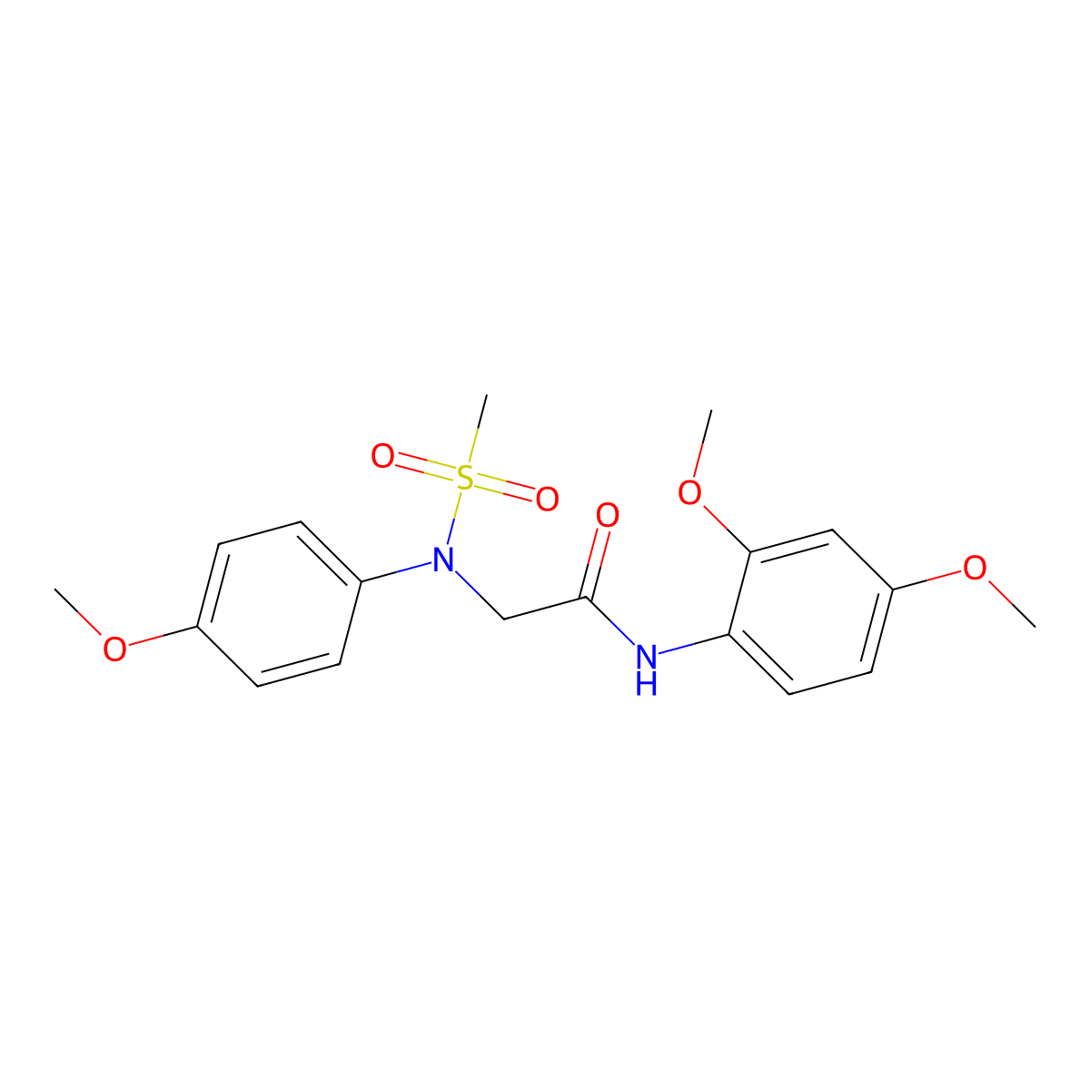 N-(2,4-dimethoxyphenyl)-2-[4-methoxy(methylsulfonyl)anilino]acetamide molecular structure, CAS 6186-07-8