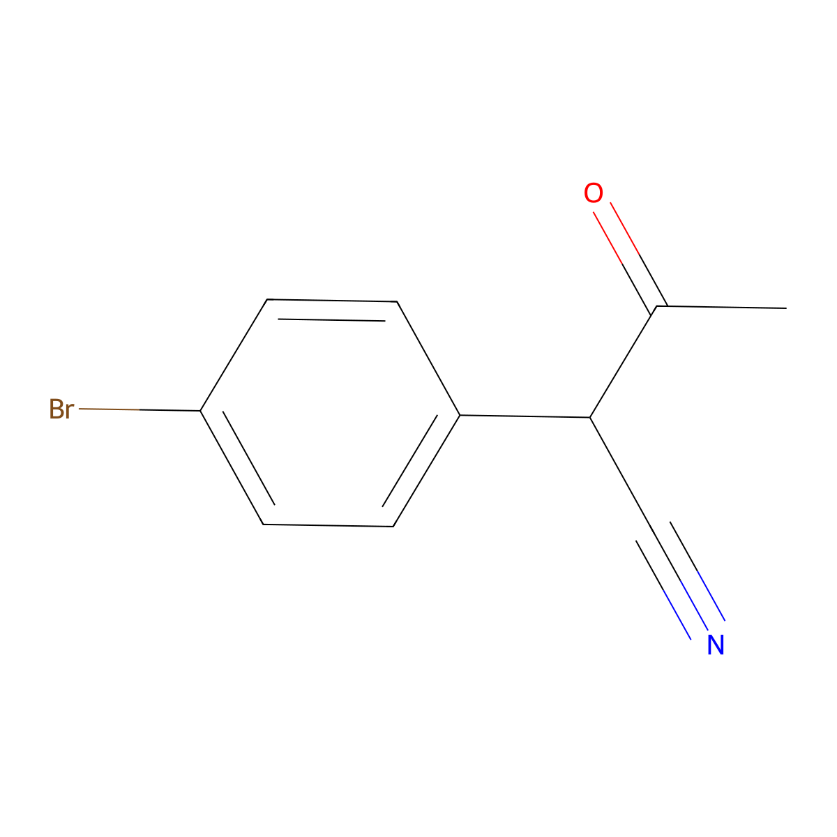 2-(4-Bromophenyl)-3-oxobutanenitrile molecular structure, CAS 6186-21-6