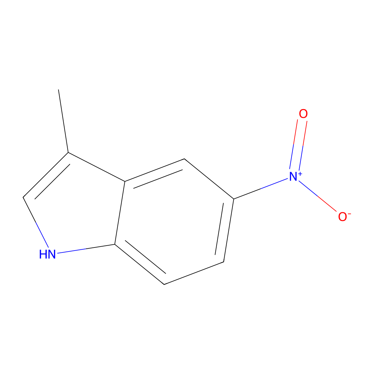 3-methyl-5-nitro-1H-indole molecular structure, CAS 61861-88-9