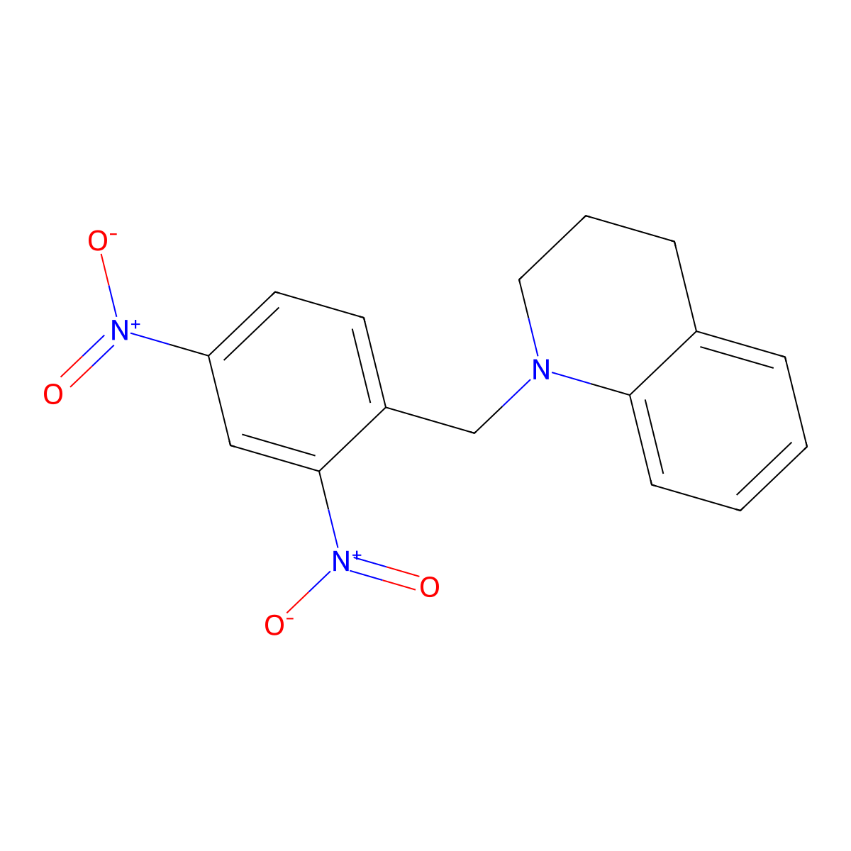 Quinoline, 1-[(2,4-dinitrophenyl)methyl]-1,2,3,4-tetrahydro- molecular structure, CAS 61862-77-9