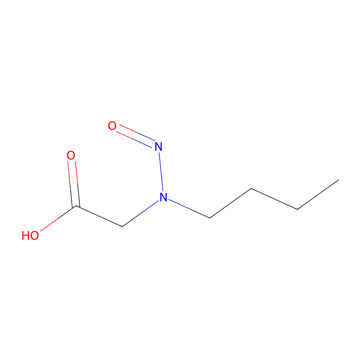 Glycine, N-butyl-N-nitroso- molecular structure, CAS 61864-02-6