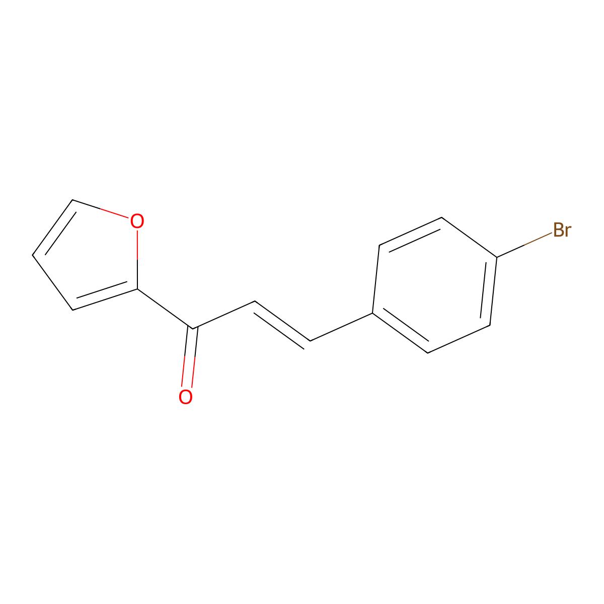 2-Propen-1-one, 3-(4-bromophenyl)-1-(2-furanyl)- molecular structure, CAS 61864-70-8