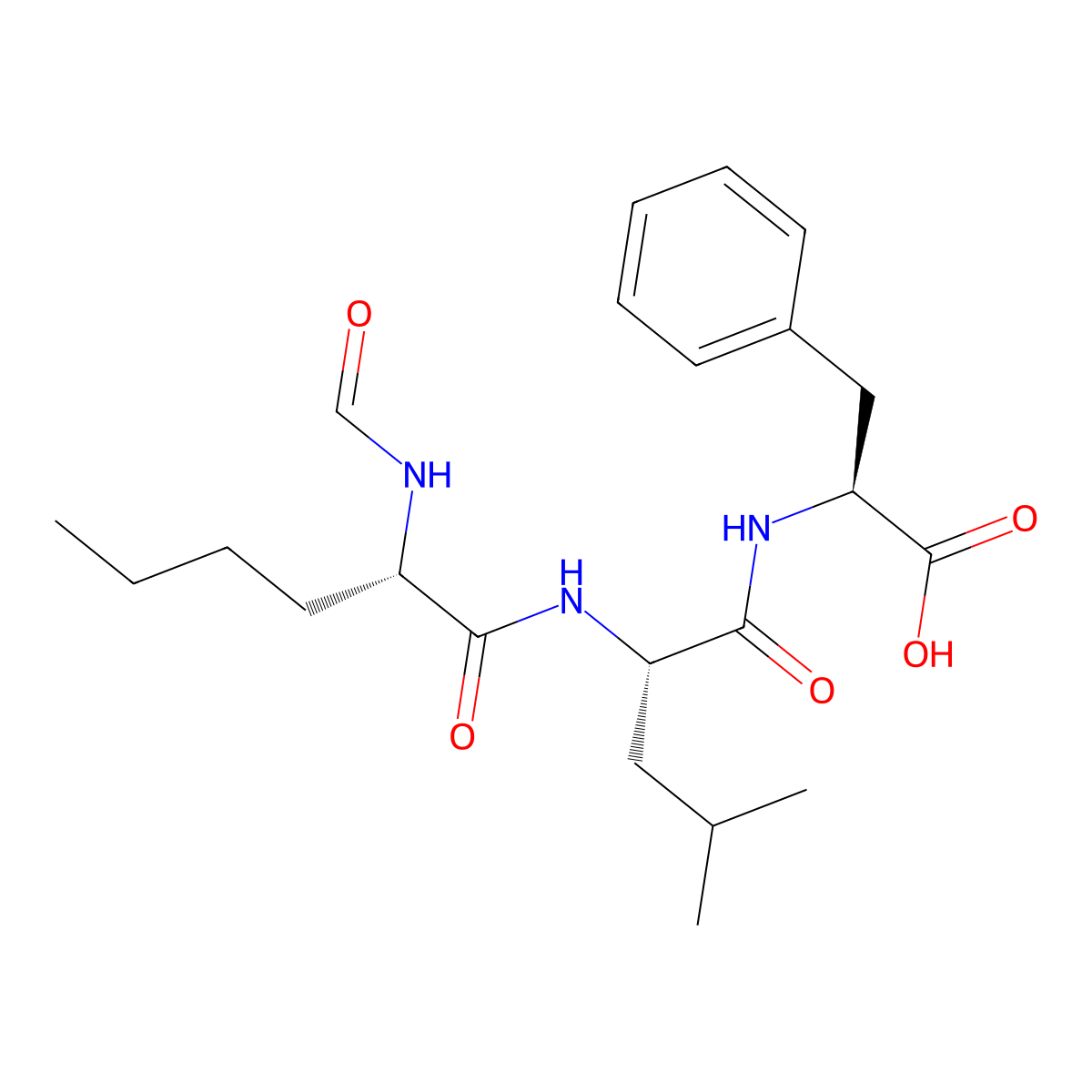 N-Formylnorleucyl-leucyl-4-phenylalanine molecular structure, CAS 61864-82-2