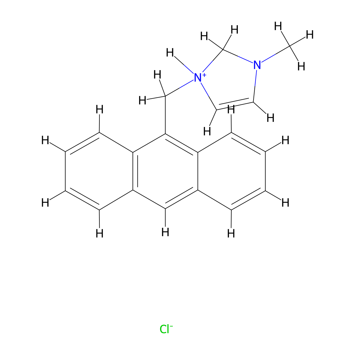 1-[(Anthracen-9-YL)methyl]-3-methyl-2,3-dihydro-1H-imidazol-1-ium chloride molecular structure, CAS 61865-02-9