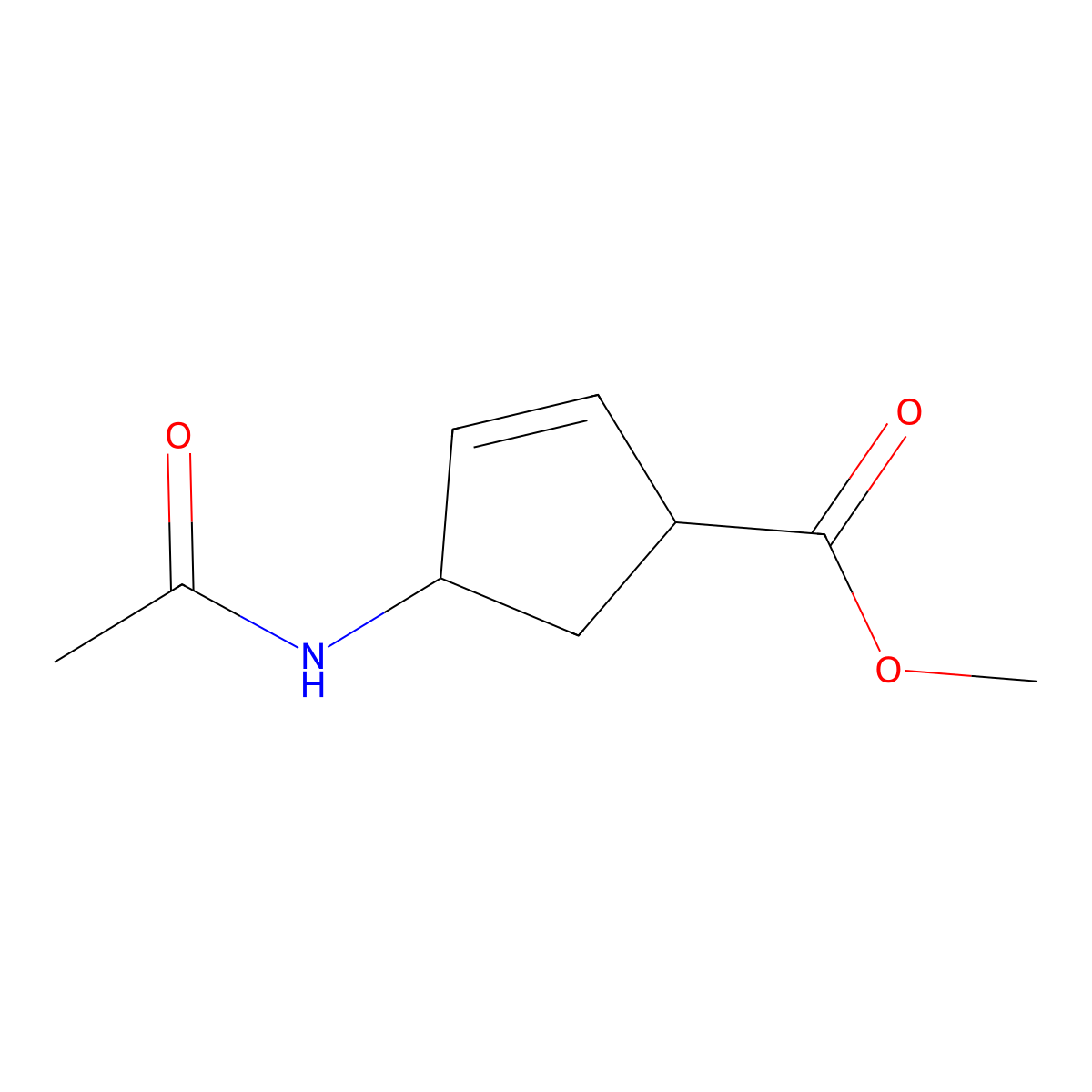 (1R,4S)-rel-4-(Acetylamino)-2-cyclopentene-1-carboxylic Acid Methyl Ester molecular structure, CAS 61865-49-4