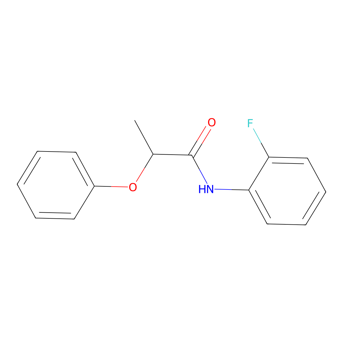 N-(2-fluorophenyl)-2-phenoxypropanamide molecular structure, CAS 6187-06-0