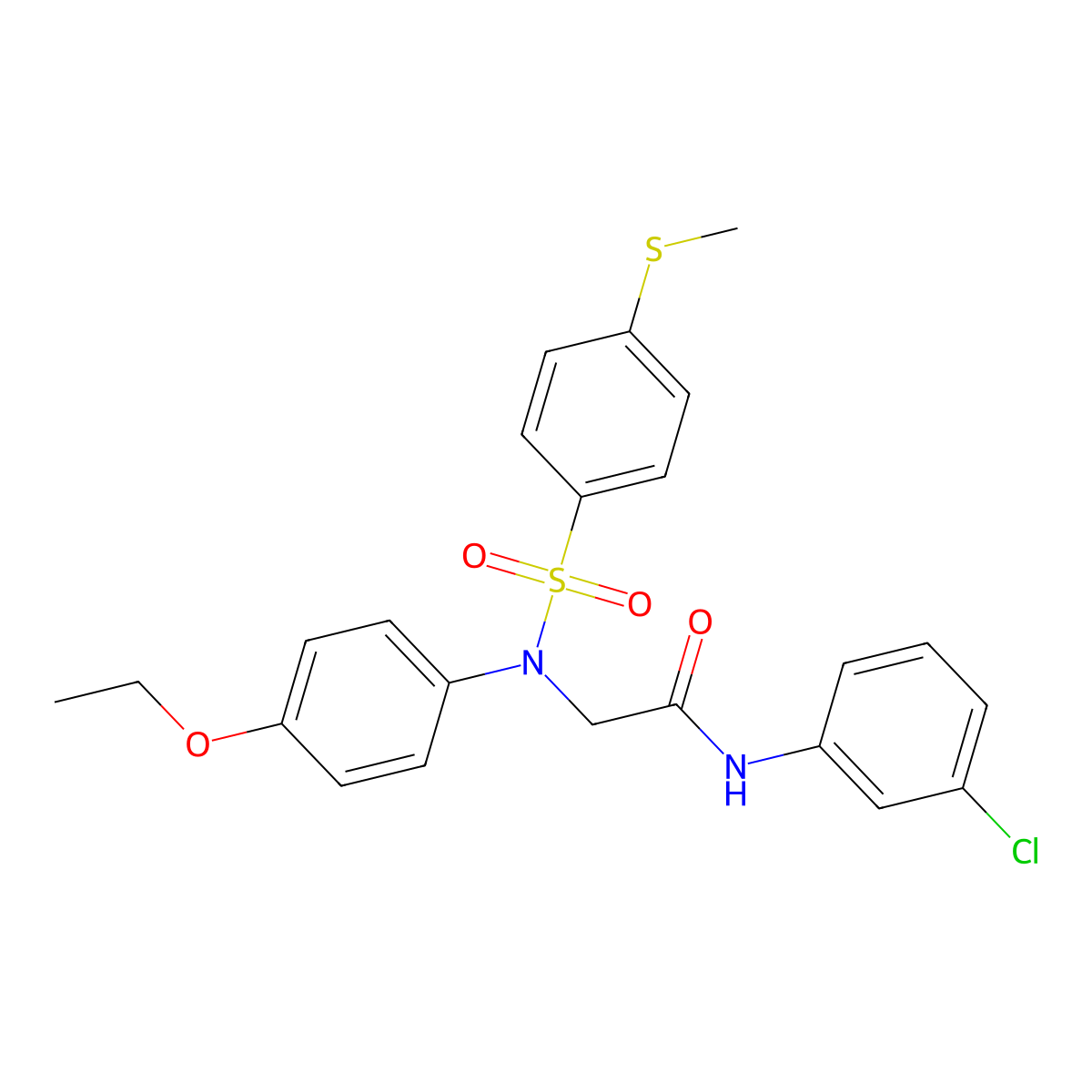 N-(3-Chlorophenyl)-2-[(4-ethoxyphenyl)-(4-methylsulfanylphenyl)sulfonyl-amino]acetamide molecular structure, CAS 6187-70-8