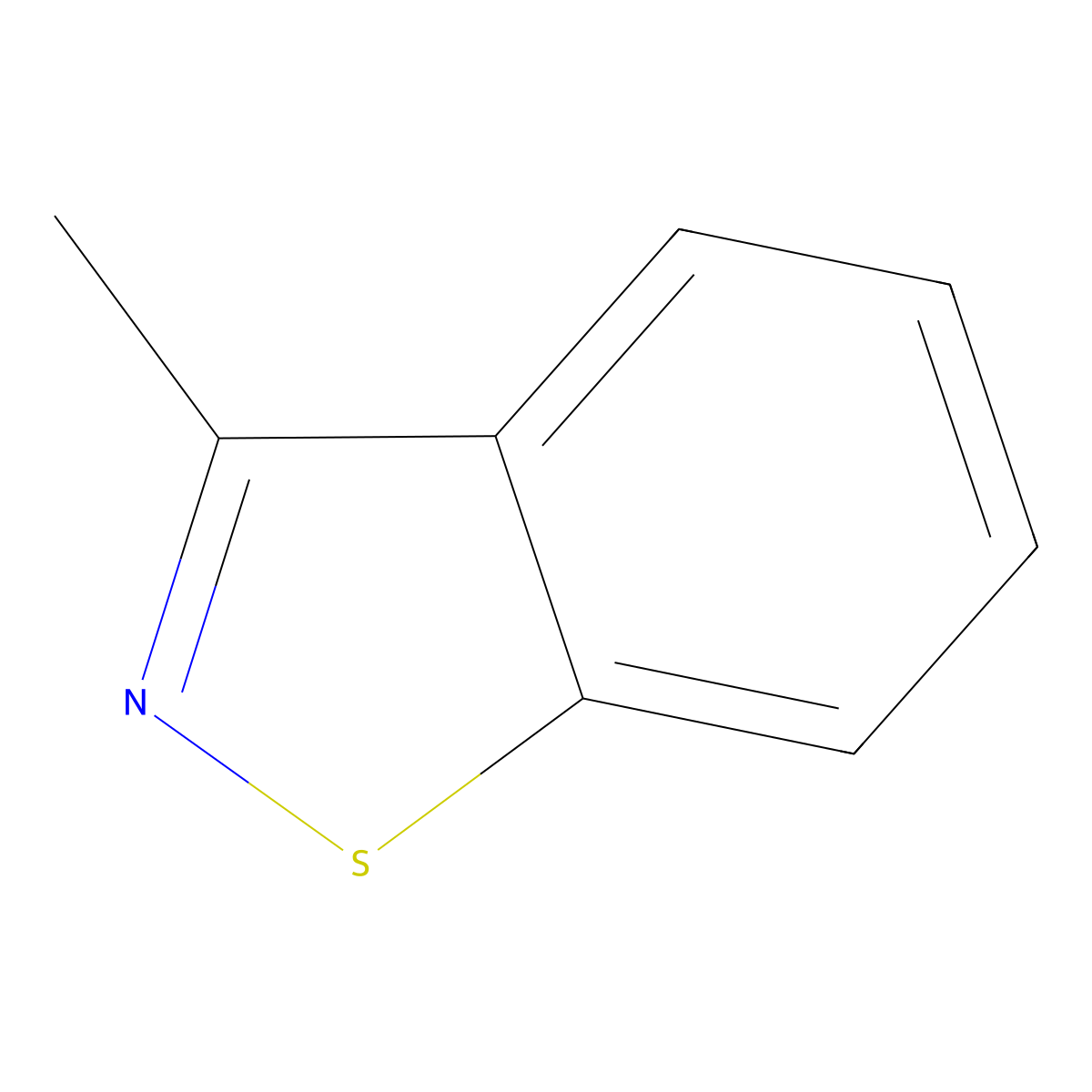 1,2-Benzisothiazole, 3-methyl- molecular structure, CAS 6187-89-9