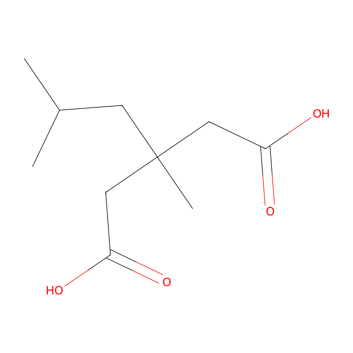3-methyl-3-(2-methylpropyl)pentanedioic Acid molecular structure, CAS 61871-01-0