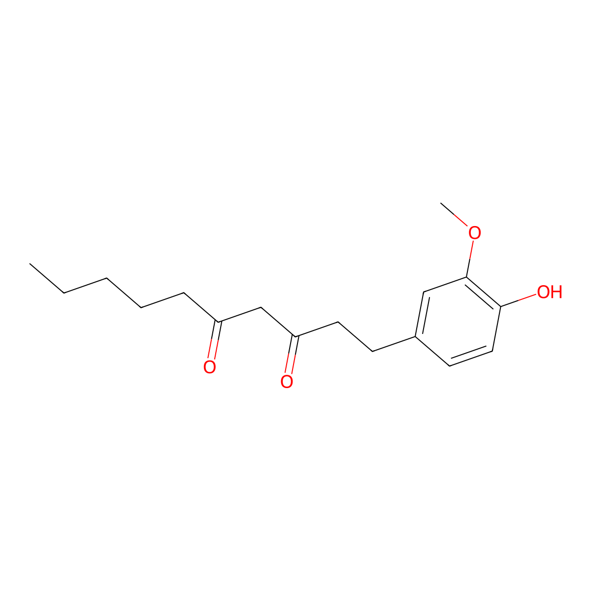 Gingerdione molecular structure, CAS 61871-71-4