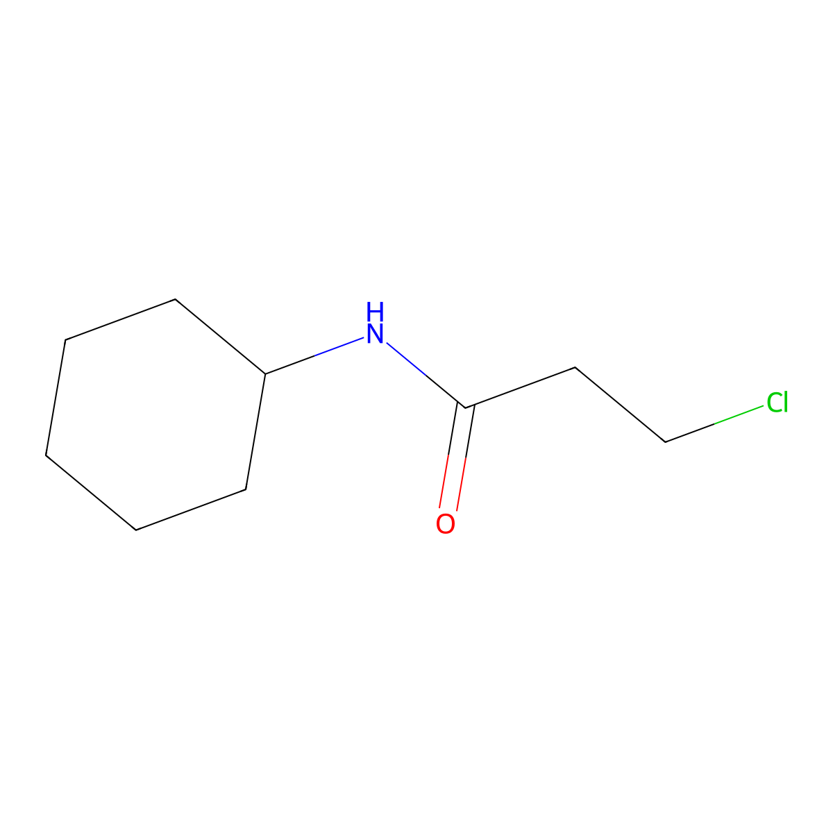 3-chloro-N-cyclohexylpropanamide molecular structure, CAS 61872-76-2