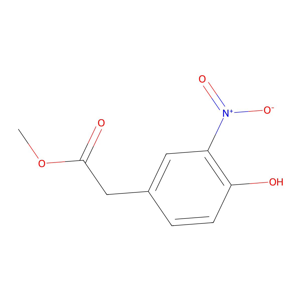 Methyl 2-(4-hydroxy-3-nitrophenyl)acetate molecular structure, CAS 61873-93-6