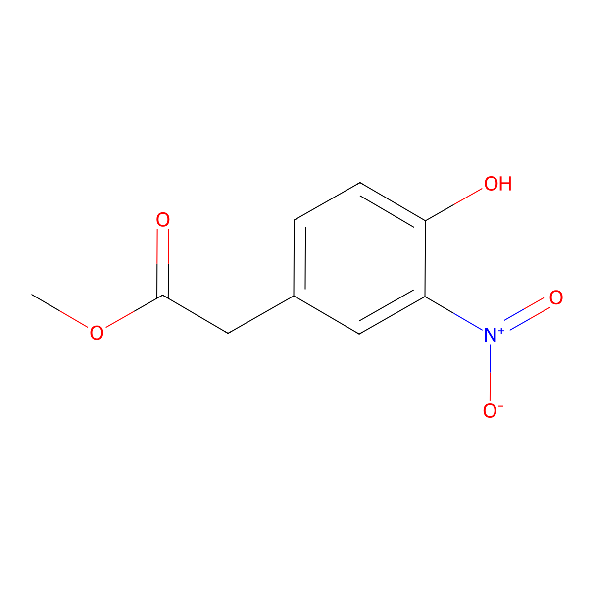 Methyl 2-(4-hydroxy-3-nitrophenyl)acetate molecular structure, CAS 61873-93-6