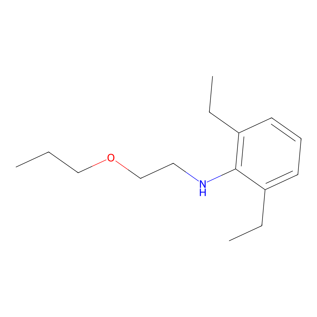 2,6-Diethyl-N-(2-propoxyethyl)aniline molecular structure, CAS 61874-13-3