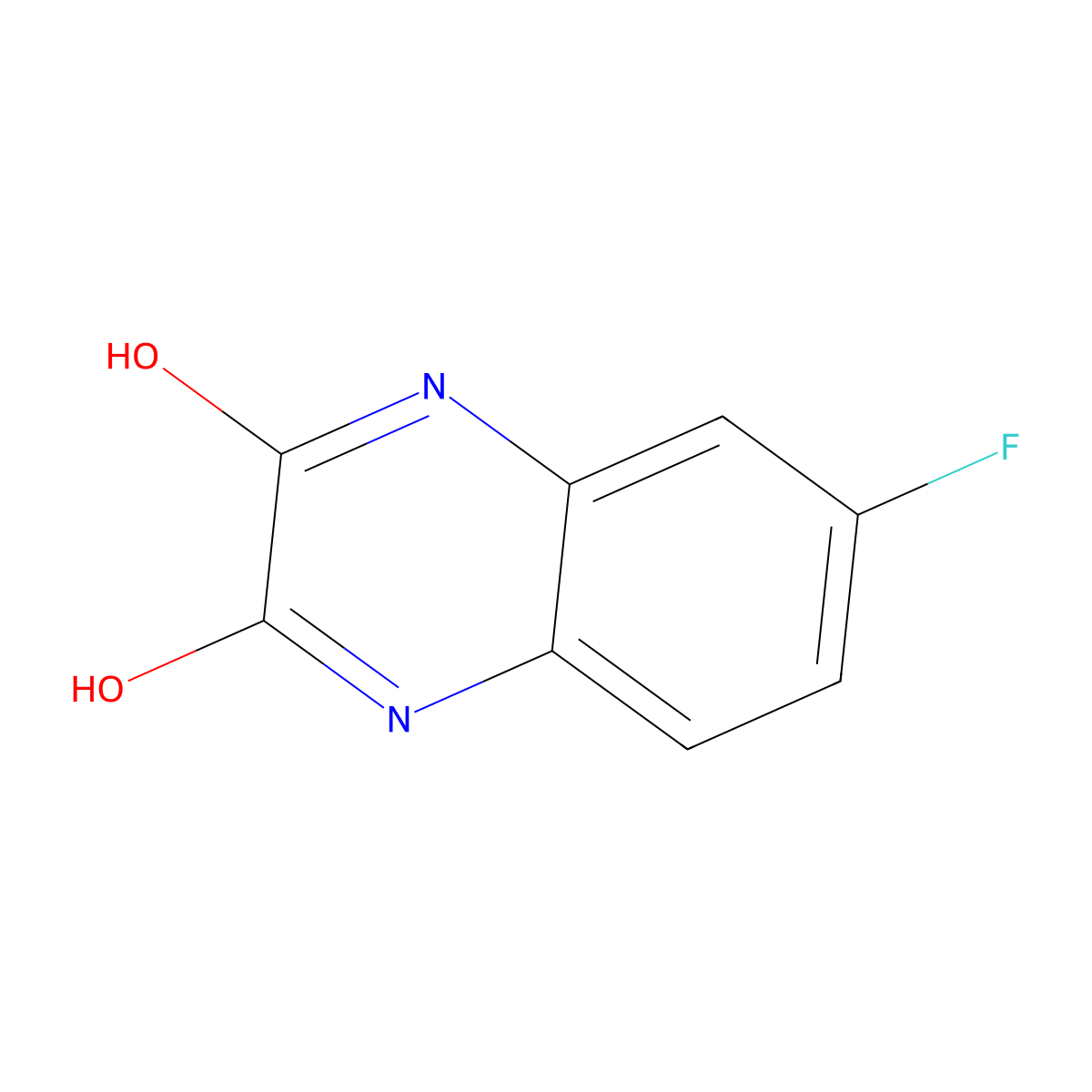 6-Fluoro-1,4-dihydro-2,3-quinoxalinedione molecular structure, CAS 61875-34-1
