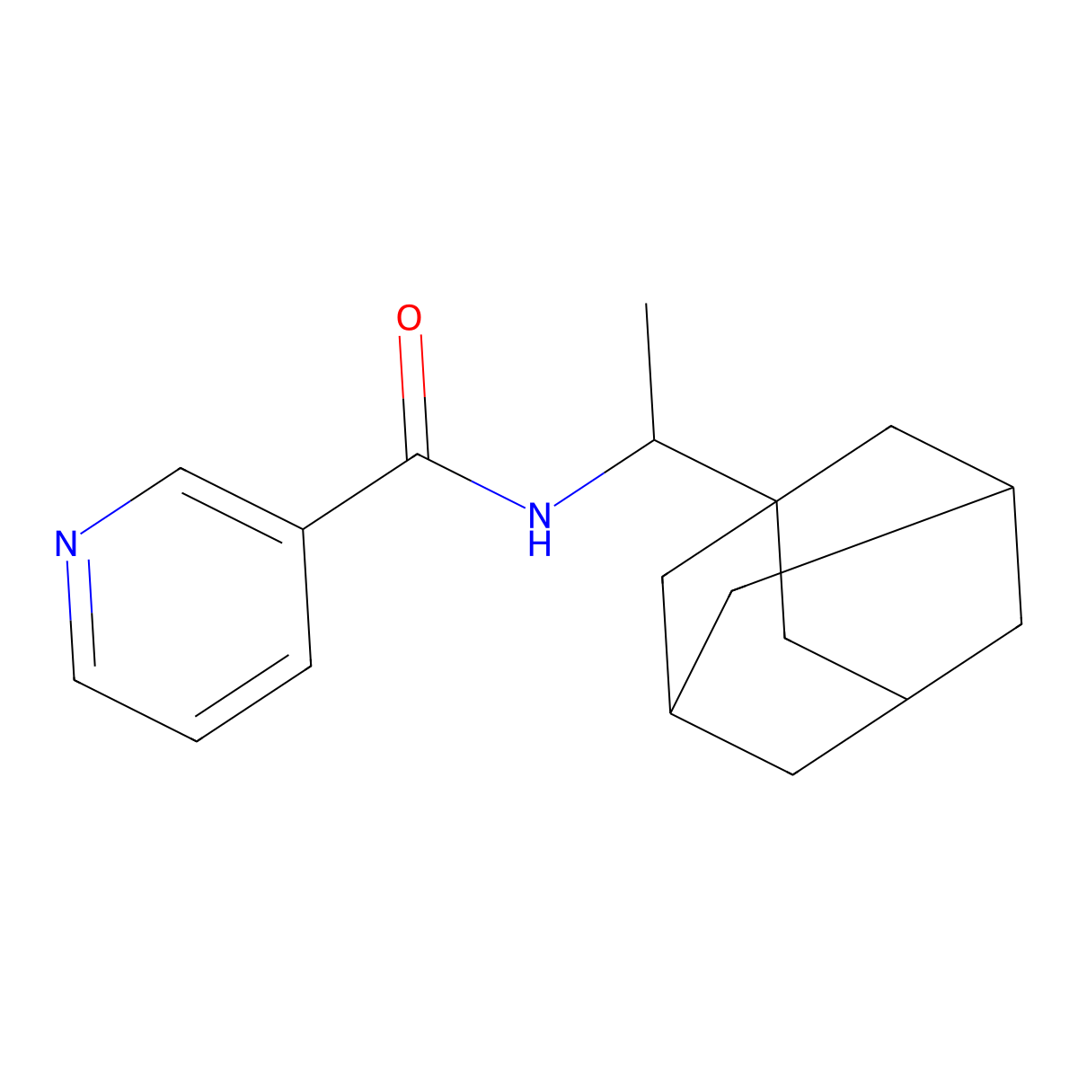 Nicotinamide, N-(1-(1-adamantyl)ethyl)- molecular structure, CAS 61876-30-0