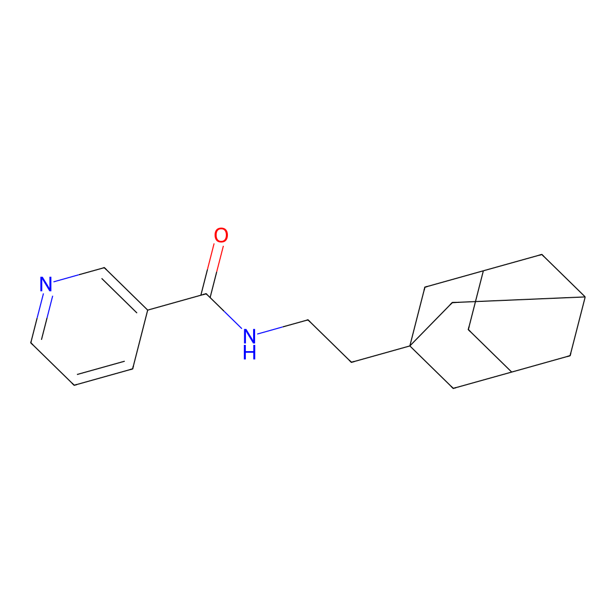 Nicotinamide, N-(2-(1-adamantyl)ethyl)- molecular structure, CAS 61876-31-1
