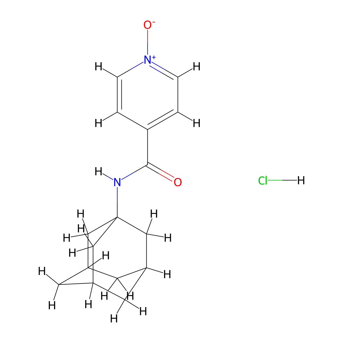 Isonicotinamide, N-(1-adamantyl)-, 1-oxide, hydrochloride molecular structure, CAS 61876-35-5