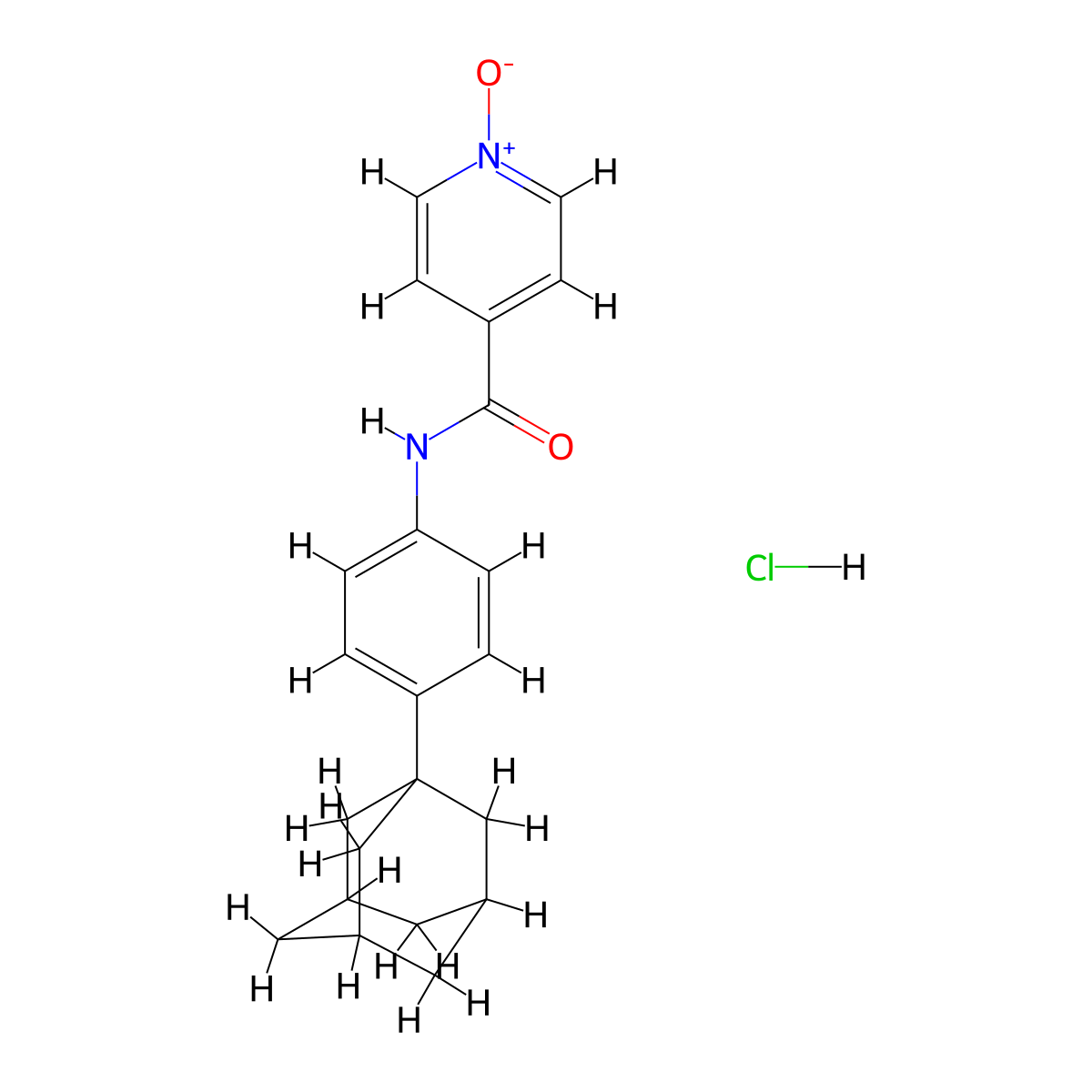 N-(p-(1-Adamantyl)phenyl)isonicotinamide 1-oxide hydrochloride molecular structure, CAS 61876-36-6
