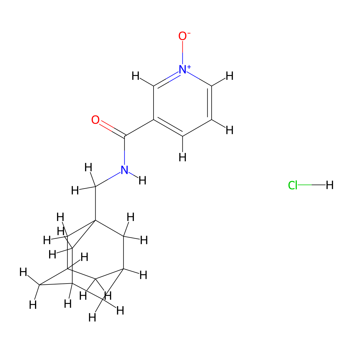 N-(1-Adamantylmethyl)nicotinamide 1-oxide hydrochloride molecular structure, CAS 61876-42-4