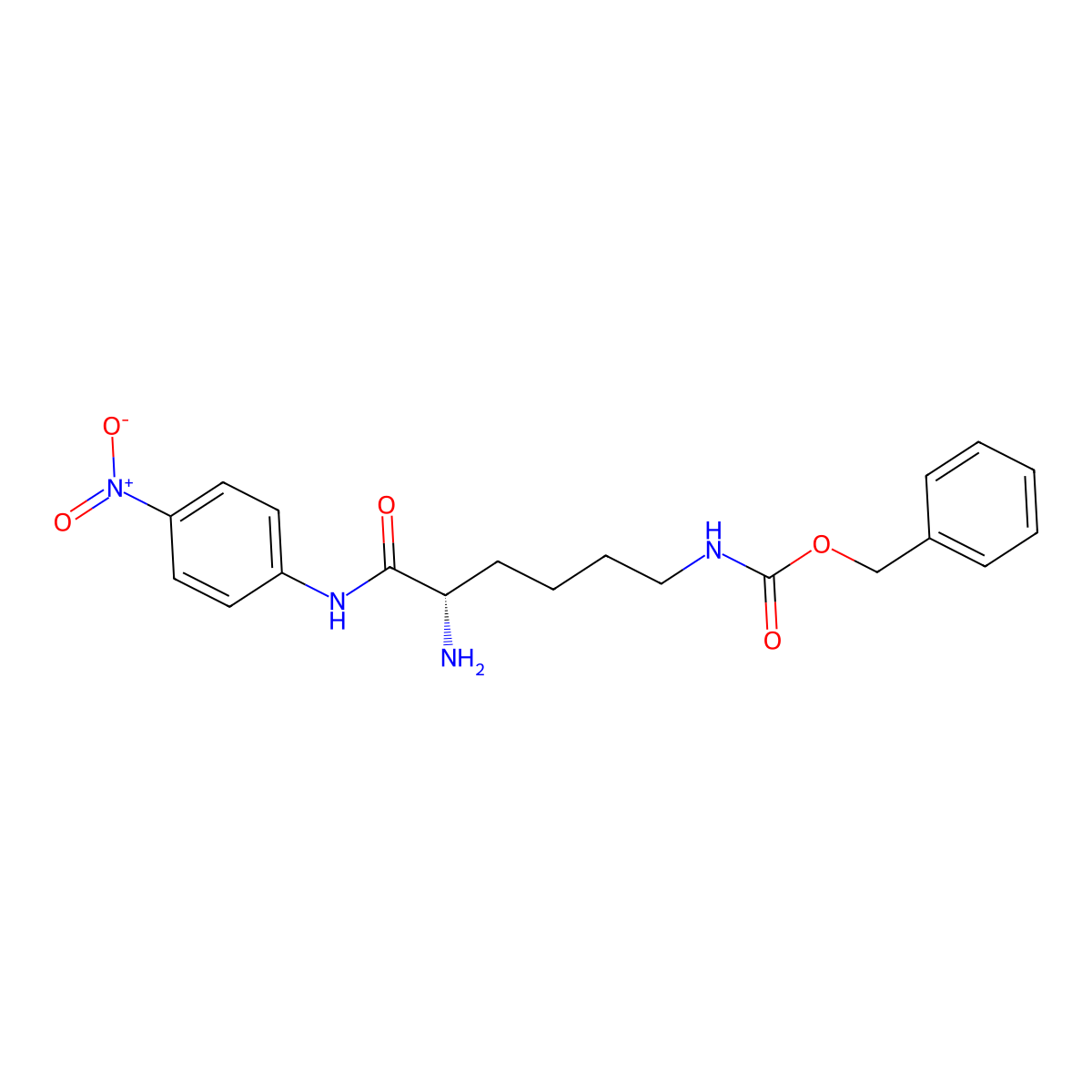 N-epsilon-Benzyloxycarbonyl-L-lysine p-nitroanilide molecular structure, CAS 61876-77-5