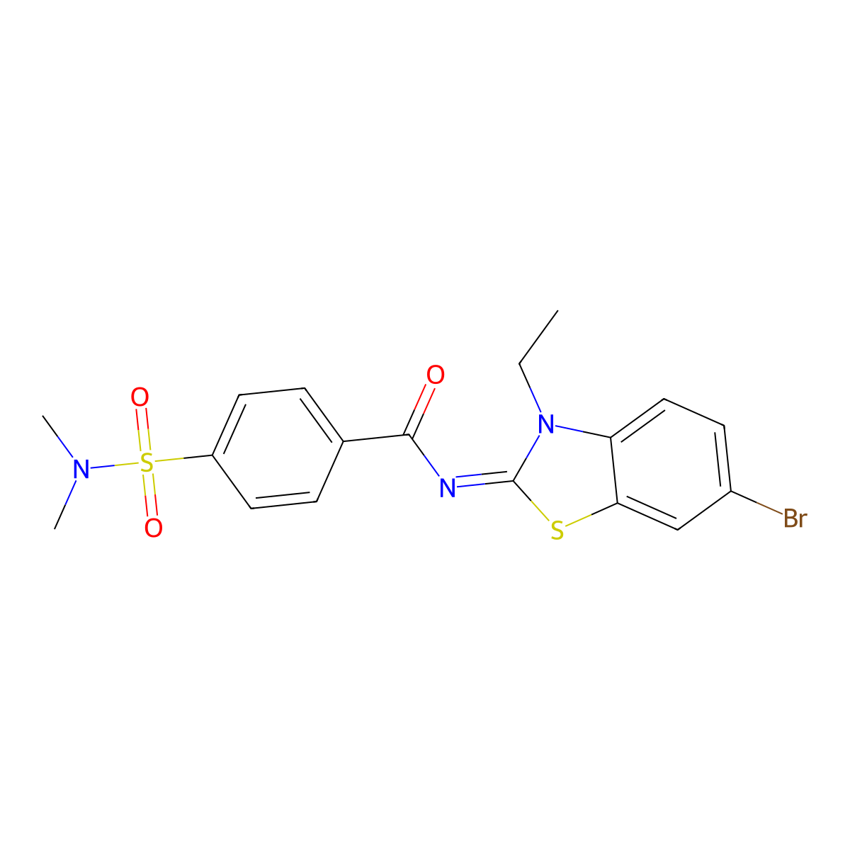 (Z)-N-(6-bromo-3-ethylbenzo[d]thiazol-2(3H)-ylidene)-4-(N,N-dimethylsulfamoyl)benzamide molecular structure, CAS 6188-13-2