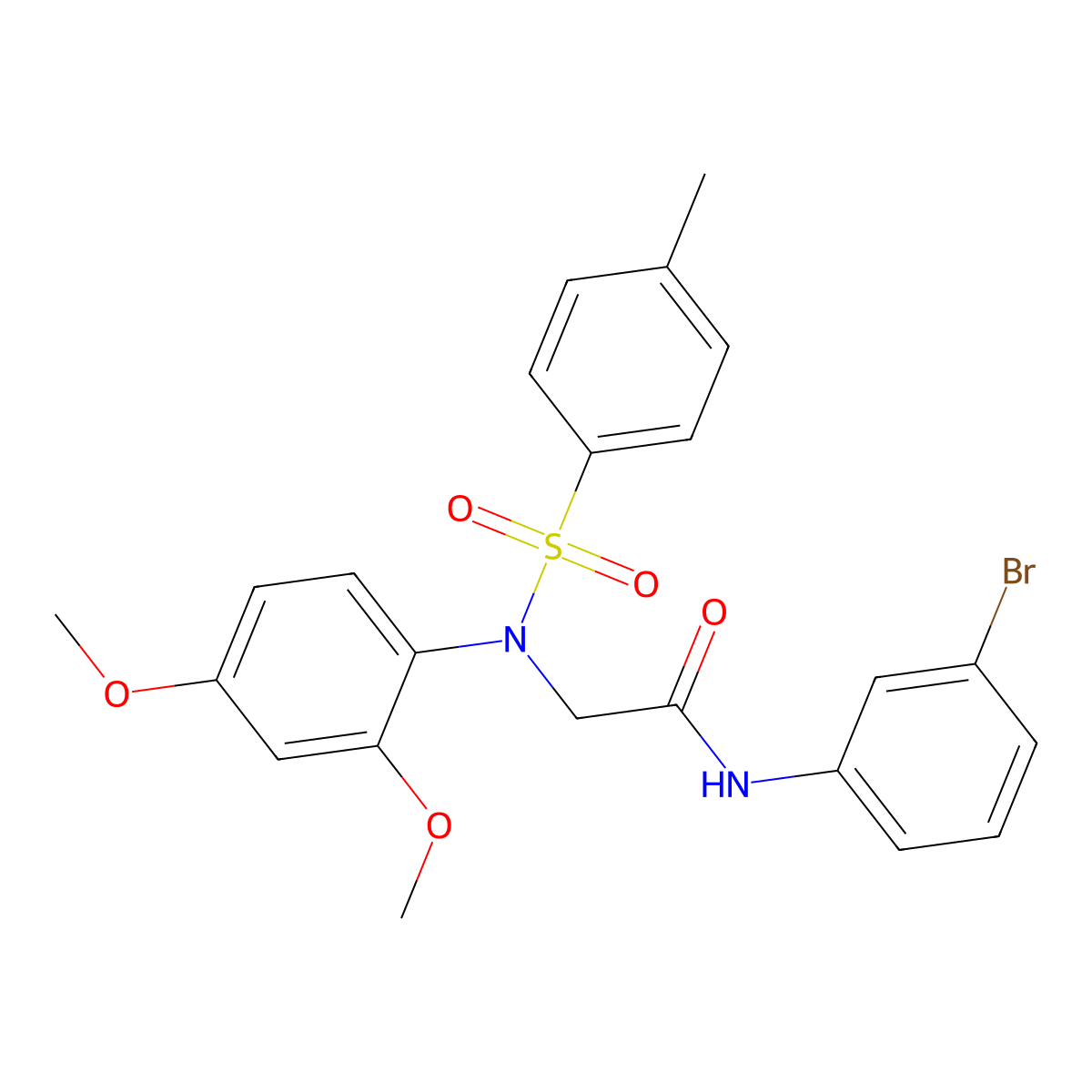 N-(3-bromophenyl)-2-(2,4-dimethoxy-N-(4-methylphenyl)sulfonylanilino)acetamide molecular structure, CAS 6188-36-9