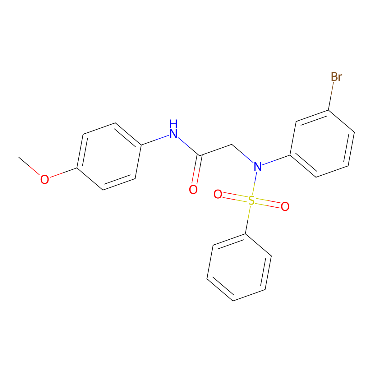 2-[N-(benzenesulfonyl)-3-bromoanilino]-N-(4-methoxyphenyl)acetamide molecular structure, CAS 6188-64-3