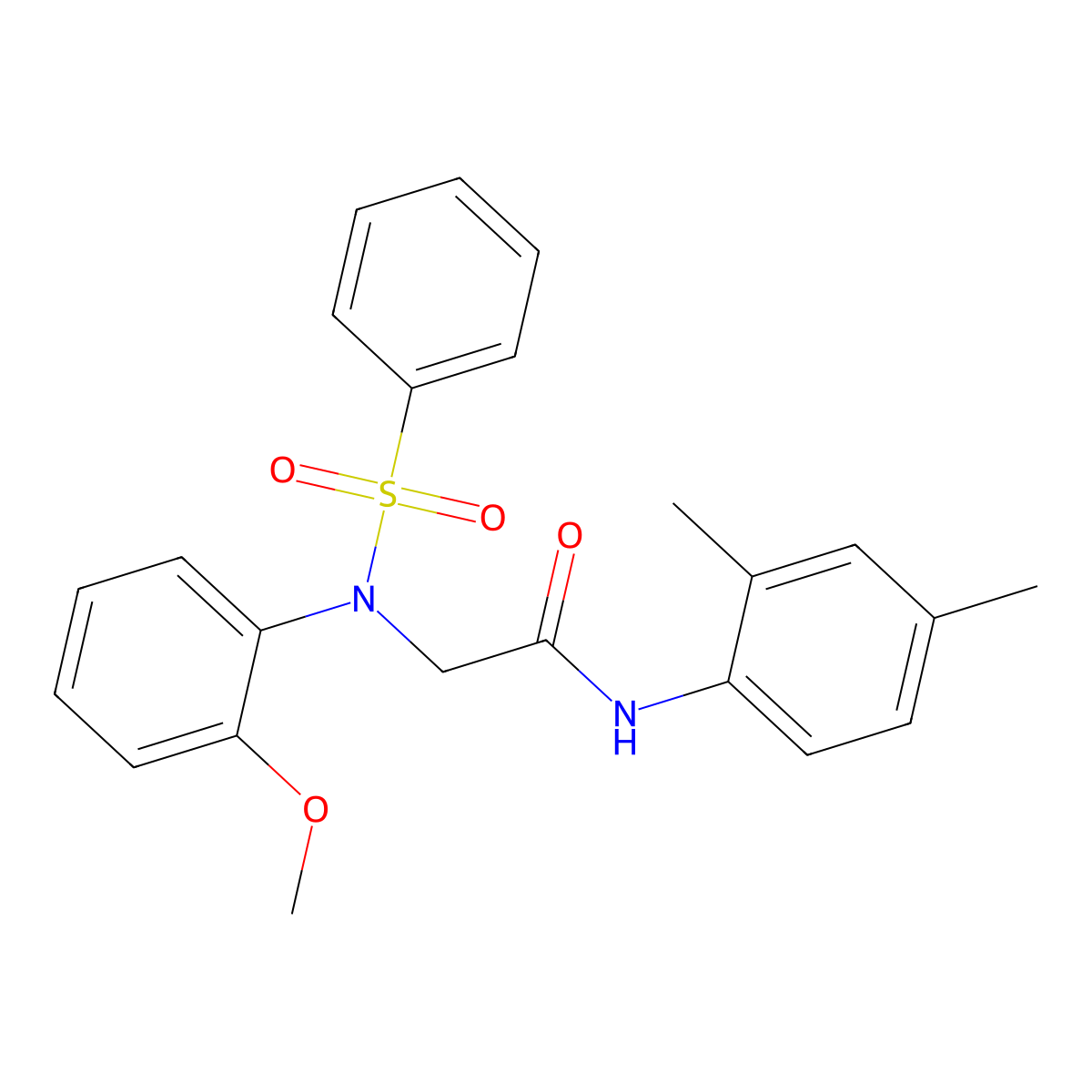2-[N-(benzenesulfonyl)-2-methoxyanilino]-N-(2,4-dimethylphenyl)acetamide molecular structure, CAS 6188-66-5