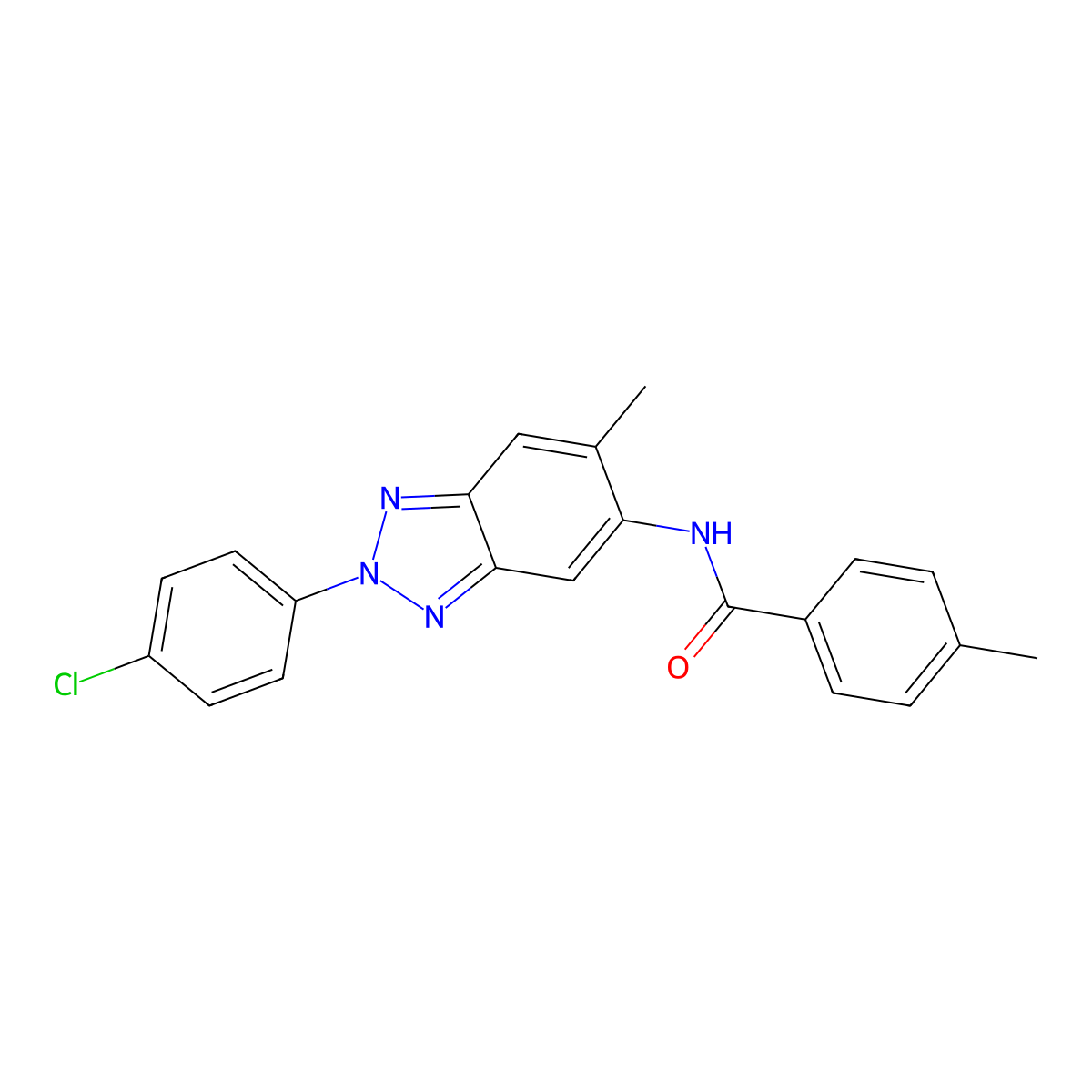 N-[2-(4-chlorophenyl)-6-methyl-2H-1,2,3-benzotriazol-5-yl]-4-methylbenzamide molecular structure, CAS 6188-80-3